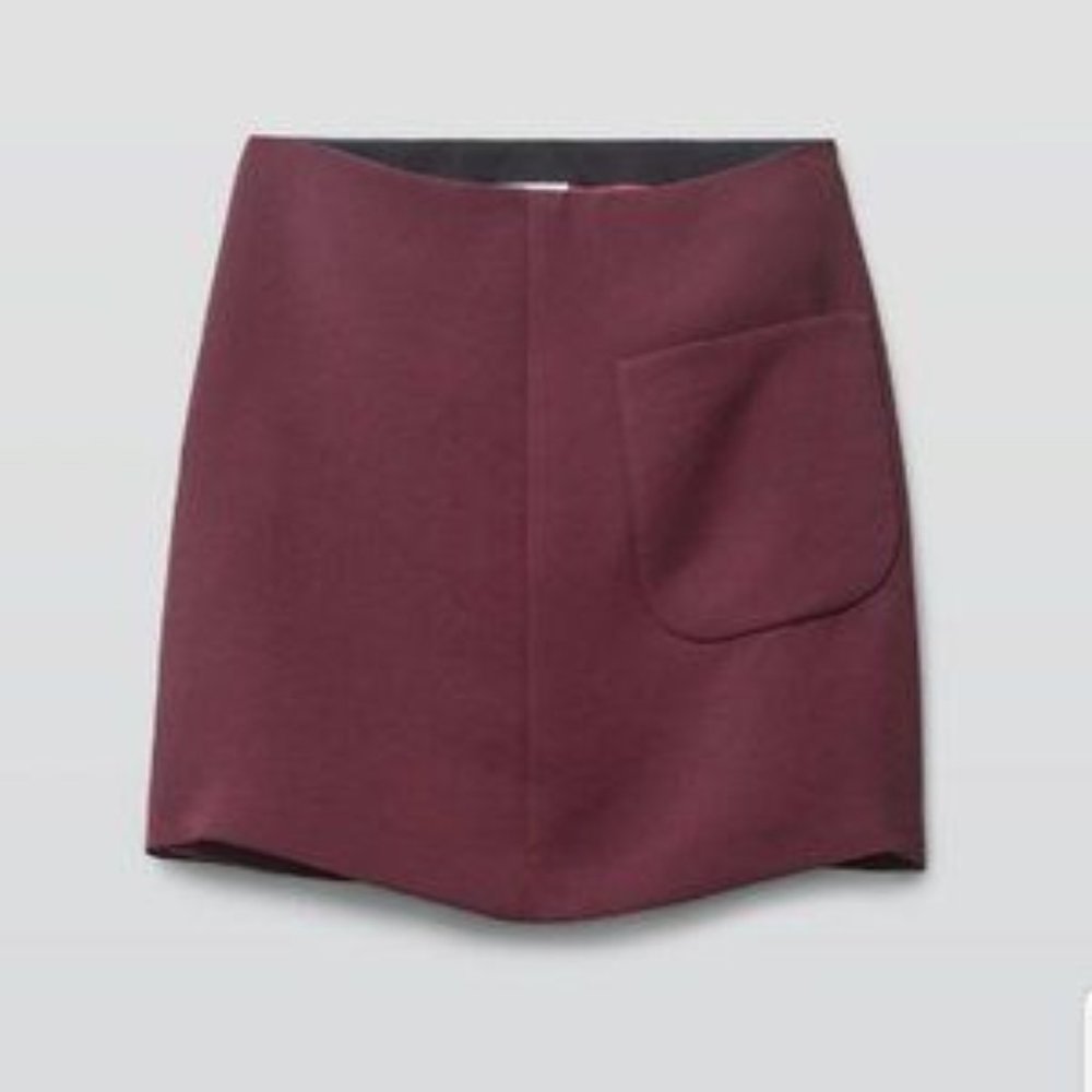 Aritzia Wilfred Essonne Mini Pocket Skirt Burgundy Size 0